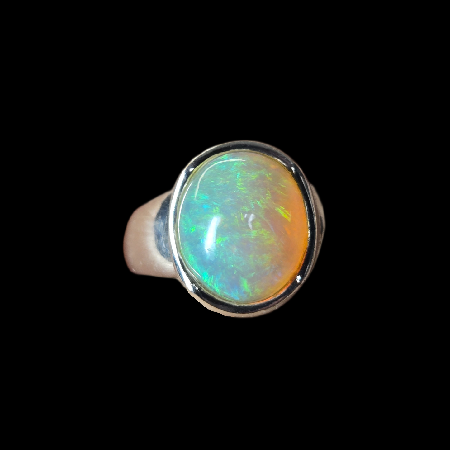 Natural Opal Ring in Sterling Silver | Blue Moon by Georgina Jewels
